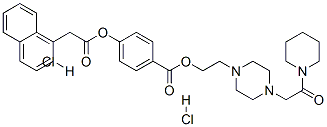 1-Naphthaleneacetic acid, 4-((2-(4-(2-oxo-2-(1-piperidinyl)ethyl)-1-pi perazinyl)ethoxy)carbonyl)phenyl ester, dihydrochloride Structure