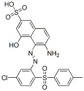 6-amino-5-[[5-chloro-2-[(p-tolyl)sulphonyl]phenyl]azo]-4-hydroxynaphthalene-2-sulphonic acid Struktur