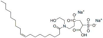 disodium (Z)-4-[2-[(2-hydroxyethyl)(1-oxooctadec-9-enyl)amino]ethyl] 2-sulphonatosuccinate Struktur