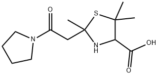 2,5,5-trimethyl-2-(2-oxo-2-pyrrolidin-1-yl-ethyl)thiazolidine-4-carbox ylic acid Structure