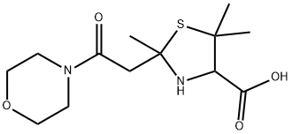 4-Thiazolidinecarboxylic acid, 2,5,5-trimethyl-2-(2-(4-morpholinyl)-2- oxoethyl)- Structure