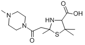 4-Carboxy-2,5,5-trimethylthiazolidine-2-aceto-N-methylpiperazide Struktur