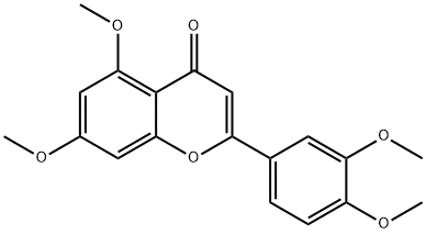 2-(3,4-ジメトキシフェニル)-5,7-ジメトキシ-4H-1-ベンゾピラン-4-オン 化学構造式