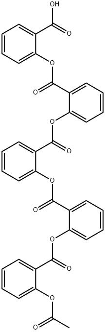 2-[[2-[[2-(アセチルオキシ)ベンゾイル]オキシ]ベンゾイル]オキシ]安息香酸2-[(2-カルボキシフェノキシ)カルボニル]フェニルエステル 化学構造式