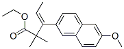 β-エチリデン-6-メトキシ-α,α-ジメチル-2-ナフタレンプロパン酸エチル 化学構造式