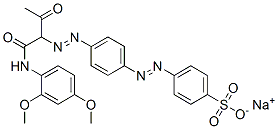 sodium 4-[[4-[[1-[[(2,4-dimethoxyphenyl)amino]carbonyl]-2-oxopropyl]azo]phenyl]azo]benzenesulphonate Struktur