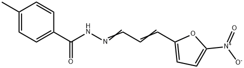 Benzoic acid, 4-methyl-, (3-(5-nitro-2-furanyl)-2-propenylidene)hydraz ide Structure
