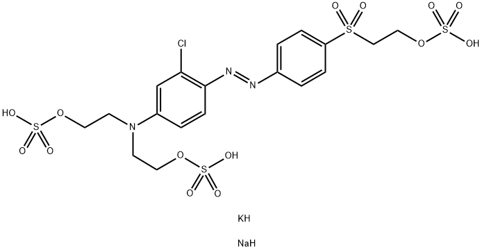 2,2'-[[3-chloro-4-[[4-[[2-(sulphooxy)ethyl]sulphonyl]phenyl]azo]phenyl]imino]bisethyl bis(hydrogen sulphate), potassium sodium salt Structure