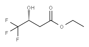 (R)-(+)-4,4,4-トリフルオロ-3-ヒドロキシ酪酸エチル 化学構造式