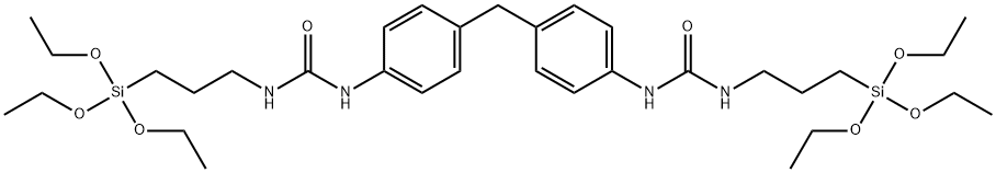 N,N''-(メチレンジ-4,1-フェニレン)ビス[N'-[3-(トリエトキシシリル)プロピル]尿素] 化学構造式