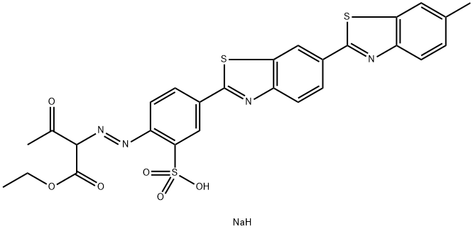 2-[[4-(6-メチル[2,6'-ビベンゾチアゾール]-2'-イル)-2-(ソジオオキシスルホニル)フェニル]アゾ]-3-オキソブタン酸エチル 化学構造式