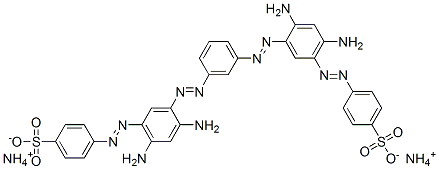 4,4'-[1,3-フェニレンビス[アゾ(4,6-ジアミノ-3,1-フェニレン)アゾ]]ビス(ベンゼンスルホン酸アンモニウム) 化学構造式