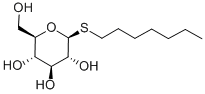 庚基-Β-D-硫代吡喃葡萄糖苷 结构式