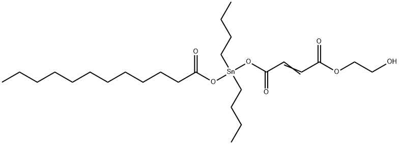 2-hydroxyethyl 4-[[dibutyl[(1-oxododecyl)oxy]stannyl]oxy]-4-oxobut-2-enoate Struktur