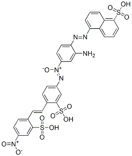 5-[[2-amino-4-[[4-[2-(4-nitro-2-sulphophenyl)vinyl]-3-sulphophenyl]azoxy]phenyl]azo]naphthalene-1-sulphonic acid Structure