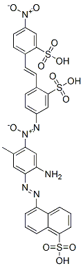 5-[[2-amino-5-methyl-4-[[4-[2-(4-nitro-2-sulphophenyl)vinyl]-3-sulphophenyl]azoxy]phenyl]azo]naphthalene-1-sulphonic acid Structure