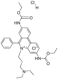 5-[3-(diethylamino)propyl]-3,8-bis[(ethoxycarbonyl)amino]-6-phenylphenanthridinium chloride monohydrochloride Structure
