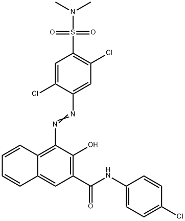 N-(4-氯苯基)-4-[[2,5-二氯-4-[(二甲基氨基)磺酰]苯基]偶氮基]-3-羟基-2-萘甲酰胺 结构式