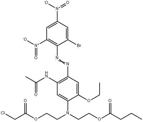 2-[[5-(acetylamino)-4-[(2-bromo-4,6-dinitrophenyl)azo]-2-ethoxyphenyl][2-[(chloroacetyl)oxy]ethyl]amino]ethyl butyrate 结构式
