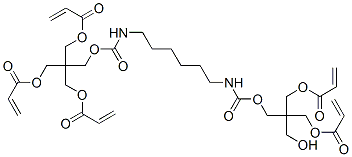 2-(hydroxymethyl)-5,14-dioxo-2,17,17-tris[[(1-oxoallyl)oxy]methyl]-4,15-dioxa-6,13-diazaoctadecane-1,18-diyl diacrylate Structure