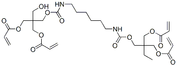 2,2-bis[[(1-oxoallyl)oxy]methyl]butyl 13-(hydroxymethyl)-10,16-dioxo-13-[[(1-oxoallyl)oxy]methyl]-11,15-dioxa-2,9-diazaoctadec-17-enoate Structure