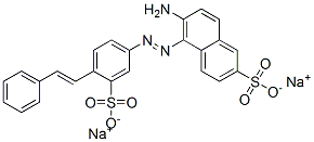 disodium 6-amino-5-[[4-(2-phenylvinyl)-3-sulphonatophenyl]azo]naphthalene-2-sulphonate Structure
