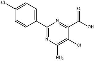 6-AMINO-5-CHLORO-2-(4-CHLORO-PHENYL)-PYRIMIDINE-4-CARBOXYLIC ACID Structure