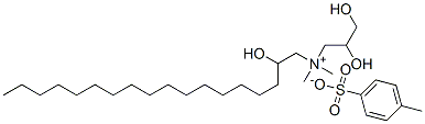 (2,3-dihydroxypropyl)(2-hydroxyoctadecyl)dimethylammonium toluene-p-sulphonate 结构式