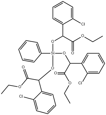 3,5,8-Trioxa-4-siladecanoic acid, 2,6-bis(2-chlorophenyl)-4-(1-(2-chlo rophenyl)-2-ethoxy-2-oxoethoxy)-7-oxo-4-phenyl-, ethyl ester 结构式