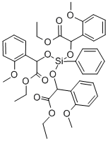 3,5,8-Trioxa-4-siladecanoic acid, 2,6-bis(2-methoxyphenyl)-4-(2-ethoxy -1-(2-methoxyphenyl)-2-oxoethoxy)-7-oxo-4-phenyl-, ethyl ester 结构式