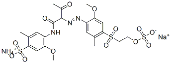 ammonium sodium 5-methoxy-4-[[2-[[2-methoxy-5-methyl-4-[[2-(sulphonatooxy)ethyl]sulphonyl]phenyl]azo]-1,3-dioxobutyl]amino]-2-methylbenzenesulphonate 结构式