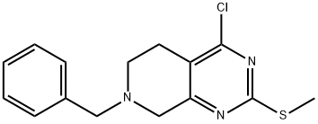 7-苄基-4-氯-2-(甲硫基)-5,6,7,8-四氢吡啶并[3,4-D]嘧啶 结构式