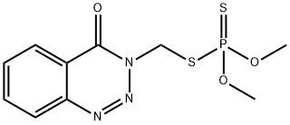 ジチオりん酸O,O-ジメチルS-[(4-オキソ-1,2,3-ベンゾトリアジン-3(4H)-イル)メチル] 化学構造式