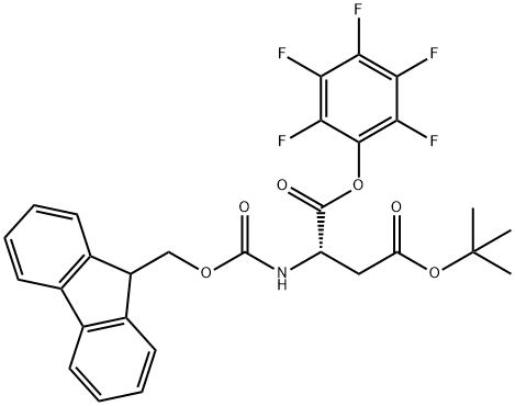 N-芴甲氧羰基-BETA-叔丁基-L-天冬氨酸五氟苯酯, 86061-01-0, 结构式