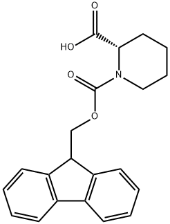(2R)-1-[(9H-芴-9-甲氧基)羰基]哌啶-2-甲酸 结构式