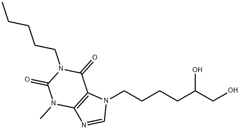 7-(5,6-dihydroxyhexyl)-3-methyl-1-pentyl-purine-2,6-dione Structure
