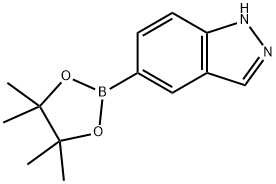 5-(4,4,5,5-四甲基-1,3,2-二杂氧戊硼烷-2-基)-1H-吲唑 结构式
