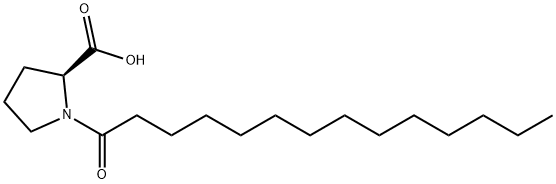 N-十四碳酰基-L-脯氨酸, 86282-96-4, 结构式
