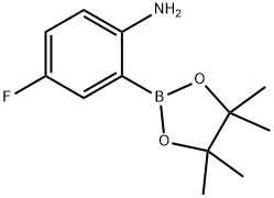 2-氨基-5-氟苯硼酸频哪醇酯, 863578-24-9, 结构式