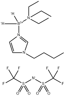 (1-Butyl-1H-imidazol-3-ium-3-yl)(trimethylammonio)dihydroborate bis(trifluoromethylsulfonyl)amide Structure