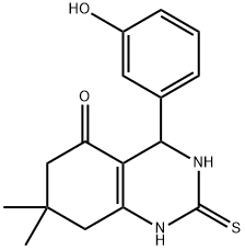 2,3,4,6,7,8-六氢-4-(3-羟基苯基)-7,7-二甲基-2-硫代-5(1H)-喹唑啉酮, 863774-58-7, 结构式