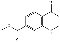 4-オキソ-1,4-ジヒドロキノリン-7-カルボン酸メチル 化学構造式