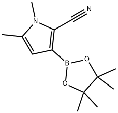1,5-Dimethyl-3-(4,4,5,5-tetramethyl-1,3,2-dioxaborolan-2-yl)-1H-pyrrole-2-carbonitrile Structure