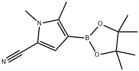 1,5-Dimethyl-4-(4,4,5,5-tetramethyl-1,3,2-dioxaborolan-2-yl)-1H-pyrrole-2-carbonitrile Structure