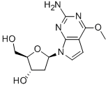 2-AMINO-4-METHOXY-7-(BETA-D-2-DEOXYRIBOFURANOSYL)PYRROLO[2,3-D]PYRIMIDINE, 86392-74-7, 结构式