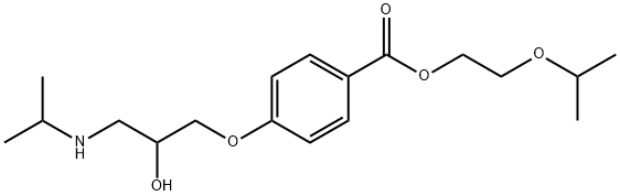 4-[3-(イソプロピルアミノ)-2-ヒドロキシプロピルオキシ]安息香酸2-(イソプロピルオキシ)エチル 化学構造式