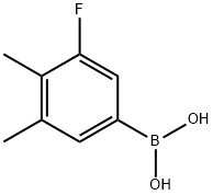 3,4-二甲基-5-氟苯硼酸 结构式