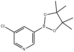3-クロロ-5-(4,4,5,5-テトラメチル-1,3,2-ジオキサボロラン-2-イル)ピリジン 化学構造式