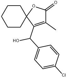 1-Oxaspiro(4.5)dec-3-en-2-one, 4-((4-chlorophenyl)hydroxymethyl)-3-met hyl- Structure