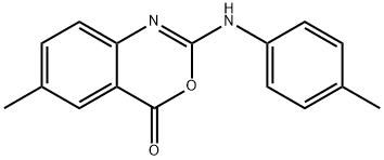 6-メチル-2-(p-トリルアミノ)-4H-3,1-ベンゾオキサジン-4-オン 化学構造式